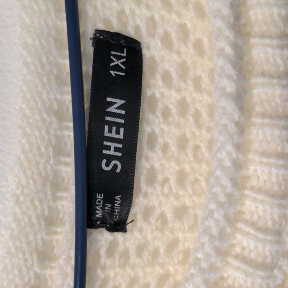 White and Gold size 1x Shein fall sweater - Picture 3 of 4